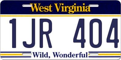 WV license plate 1JR404