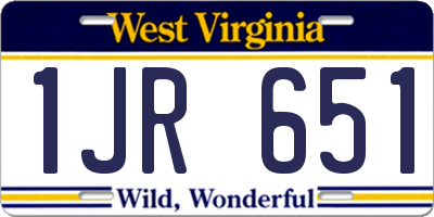 WV license plate 1JR651