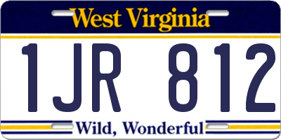 WV license plate 1JR812