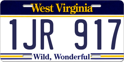 WV license plate 1JR917