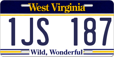 WV license plate 1JS187