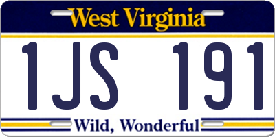WV license plate 1JS191