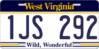 WV license plate 1JS292
