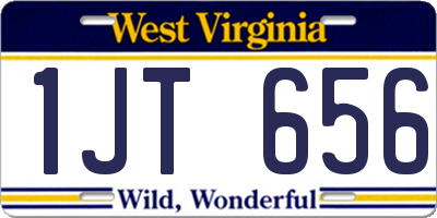 WV license plate 1JT656