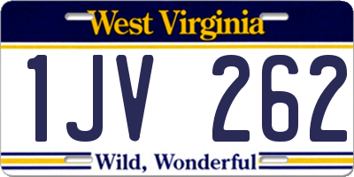 WV license plate 1JV262