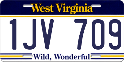 WV license plate 1JV709