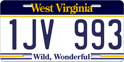 WV license plate 1JV993