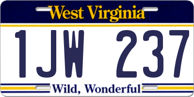 WV license plate 1JW237