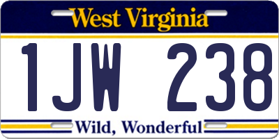 WV license plate 1JW238