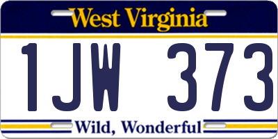 WV license plate 1JW373