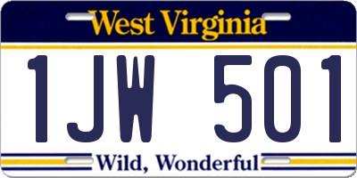 WV license plate 1JW501