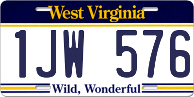 WV license plate 1JW576