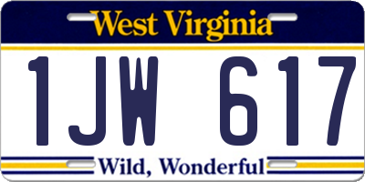 WV license plate 1JW617