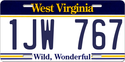WV license plate 1JW767