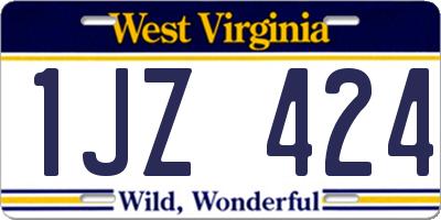 WV license plate 1JZ424