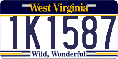WV license plate 1K1587