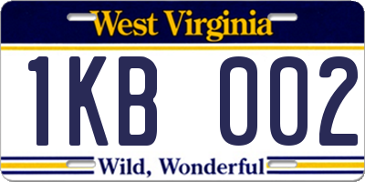 WV license plate 1KB002