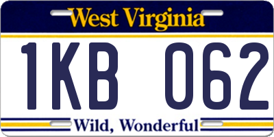 WV license plate 1KB062