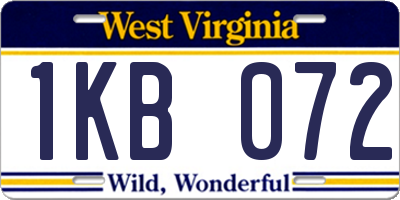 WV license plate 1KB072