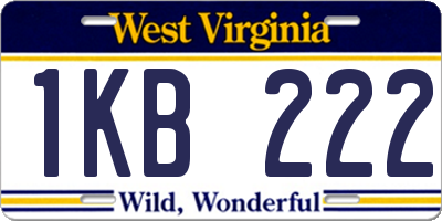 WV license plate 1KB222