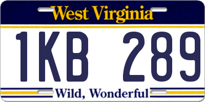 WV license plate 1KB289