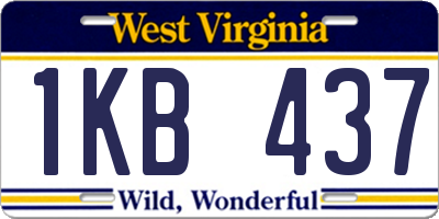 WV license plate 1KB437