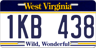 WV license plate 1KB438