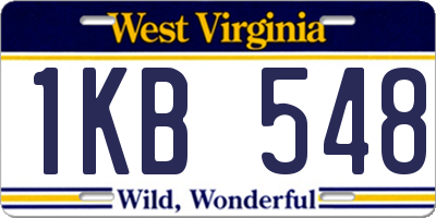 WV license plate 1KB548