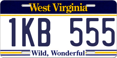 WV license plate 1KB555