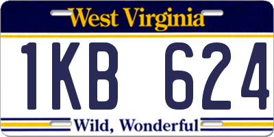 WV license plate 1KB624