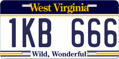 WV license plate 1KB666