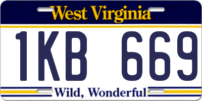 WV license plate 1KB669