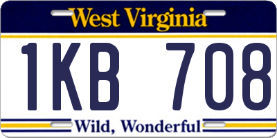 WV license plate 1KB708