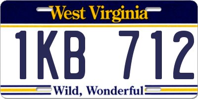 WV license plate 1KB712