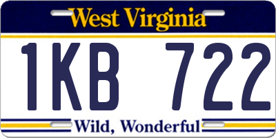 WV license plate 1KB722