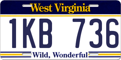 WV license plate 1KB736