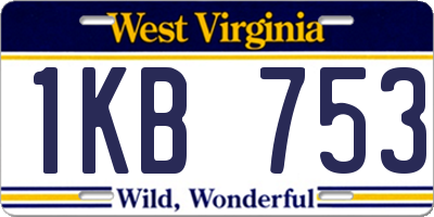 WV license plate 1KB753