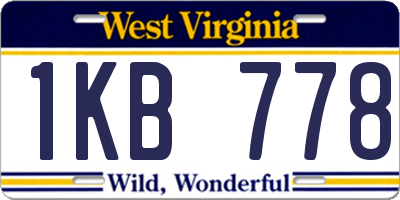 WV license plate 1KB778
