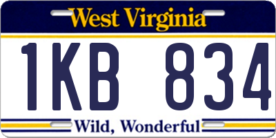 WV license plate 1KB834