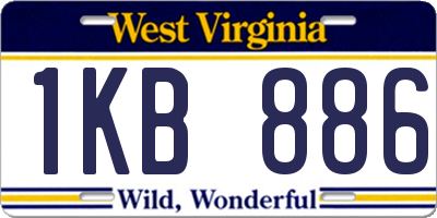 WV license plate 1KB886