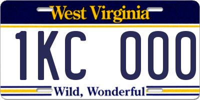 WV license plate 1KC000