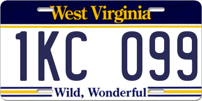 WV license plate 1KC099
