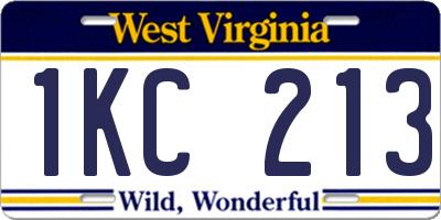 WV license plate 1KC213