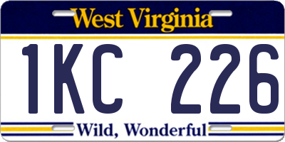 WV license plate 1KC226