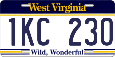 WV license plate 1KC230