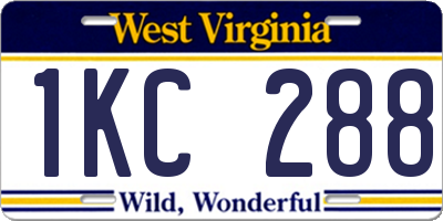 WV license plate 1KC288