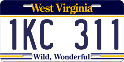 WV license plate 1KC311