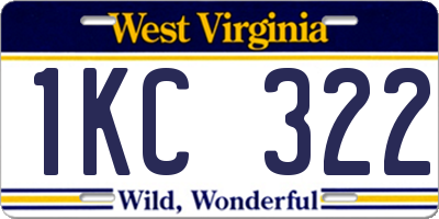 WV license plate 1KC322