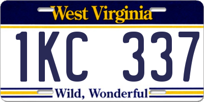 WV license plate 1KC337