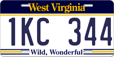 WV license plate 1KC344